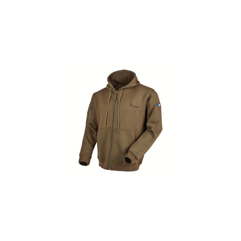 Sweat à Capuche Militaire Ares French Forces tan 01