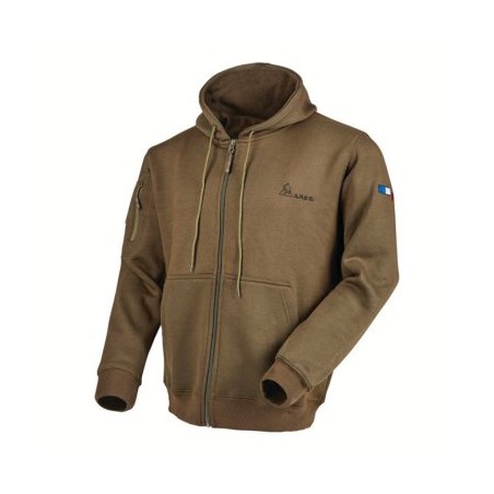 Sweat à Capuche Militaire Ares French Forces tan 01